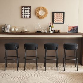 30" Tall, Round High Bar Stools, Set of 2 - Contemporary upholstered dining stools for kitchens, coffee shops and bar stores - Includes sturdy hardwar