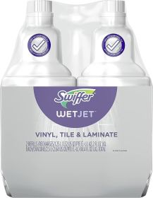 Swiffer WetJet, Vinyl, Tile & Laminate Solution Refill for Floor Mopping and Cleaning, All Purpose Multi Surface Floor Cleaning Solution, 2 Pack of 1.