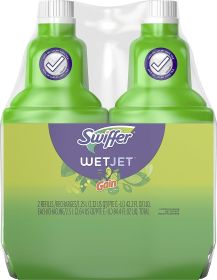 Swiffer WetJet Multi-Purpose and Hardwood Liquid Floor Cleaner Solution Refill, with Gain Scent (2 count, 42.2 fl oz each)