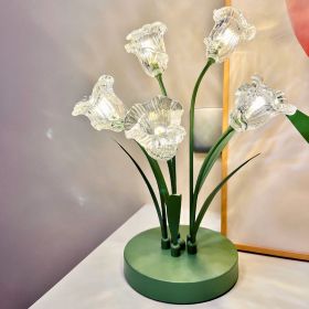 Crystal Bell Orchid Table Lamp, Bedside lamp, Gifts for girls chrildren, Flower nursery night light