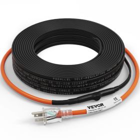 VEVOR Self-Regulating Pipe Heating Cable, 100-feet 5W/ft Heat Tape for Pipes Freeze Protection, Protects PVC Hose, Metal and Plastic Pipe from Freezin