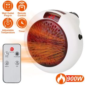 900W Portable Heater Fan Wall Outlet Space Heater Plug-in Heater