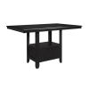 Charcoal Gray Finish 5pc Dining Counter Height Table with Base Storage and 4 Counter Height Chairs Set Casual Style Dining Kitchen Wooden Furniture