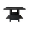 Charcoal Gray Finish 5pc Dining Counter Height Table with Base Storage and 4 Counter Height Chairs Set Casual Style Dining Kitchen Wooden Furniture