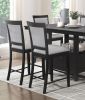 Charcoal Gray Finish 5pc Dining Counter Height Table with Base Storage and 4 Counter Height Chairs Set Casual Style Dining Kitchen Wooden Furniture