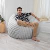 Jaxx Saxx 5 Foot Large Bean Bag w/ Removable Cover, Mondo Fur - Ivory