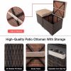 Outdoor Patio Ottomans,2 Pieces PE Rattan Wicker Ottoman Seat,Patio Furniture,Footrest Seat with Removable Cushions and Hidden Storage Space,Seat for