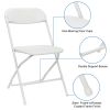 10 Pack White Plastic Folding Chair, Indoor Outdoor Portable Stackable Commercial Seat with Steel Frame 260lb. Capacity for Events Office Wedding Part