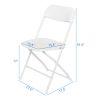 10 Pack White Plastic Folding Chair, Indoor Outdoor Portable Stackable Commercial Seat with Steel Frame 260lb. Capacity for Events Office Wedding Part