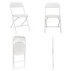 10 Pack White Plastic Folding Chair, Indoor Outdoor Portable Stackable Commercial Seat with Steel Frame 260lb. Capacity for Events Office Wedding Part