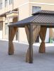 12*20FT patic gazebo; alu gazebo with steel canopy; Outdoor Permanent Hardtop Gazebo Canopy for Patio;  Garden;  Backyard