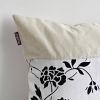 Onitiva - [Floral Wedding] Linen Patch Work Pillow Cushion Floor Cushion (19.7 by 19.7 inches)