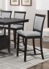 Charcoal Gray Finish 5pc Dining Counter Height Table with Base Storage and 4 Counter Height Chairs Set Casual Style Dining Kitchen Wooden Furniture