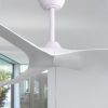 52 Inch Indoor Ceiling Fan With 6 Speed Remote 3 ABS Blade Reversible DC Motor White For Living Room