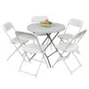 10 Pack White Plastic Folding Chair, Indoor Outdoor Portable Stackable Commercial Seat with Steel Frame 260lb. Capacity for Events Office Wedding Part