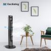 36 Inch High Efficiency Cooling Tower Fan with 3 Speed Settings and 15 Hour Timer, 70 Degree Auto Oscillating with Remote, Standing Fan for Bedroom Ho