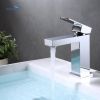 Aqucubic Deck Mounted UPC Brass Basin Mixer Taps Single Handle Bathroom Faucet with pop up drain